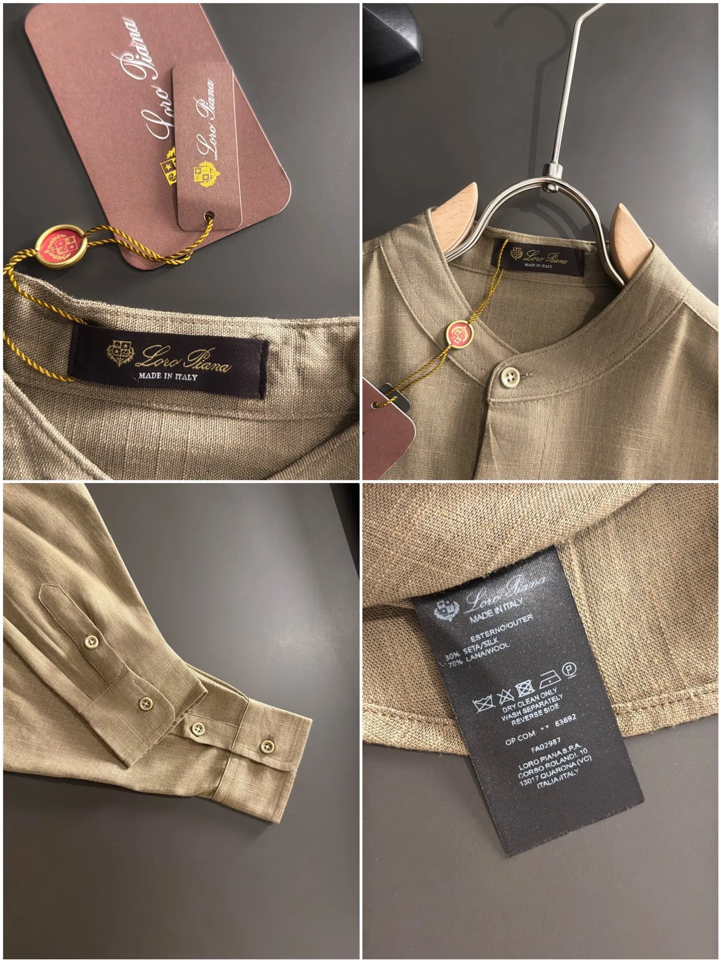 Next day shipment LP high quality Loro Piana 26ss autumn and winter New Arrival linen shirt set Made of one-on-one combed cotton yarn knitted linen fabrics, no pressure in and out of the counter Exclusive control of raw materials It feels substantial when weighed, and the upper body is more textured than ordinary T-shirts. This texture can cope with the weather easily and is suitable for both hot and cold! Loose fit design, looks noble. The only correct version is available Size: M to XXXL